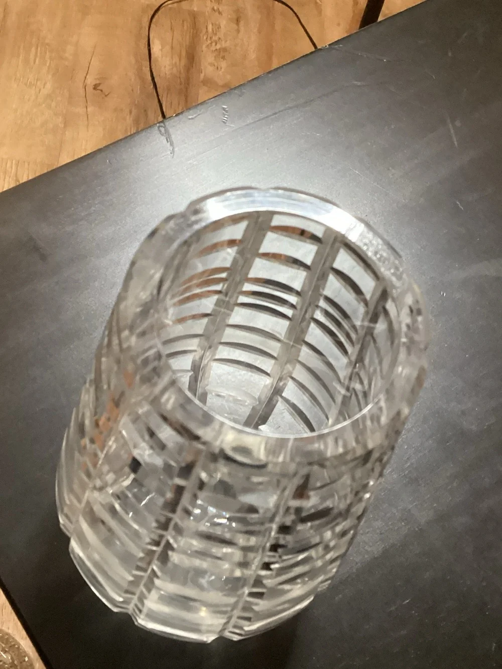 Waterford Crystal Tralee Ladder Pear Teardrop Vase 7” Marked